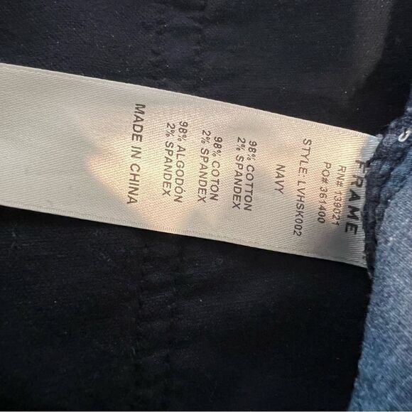 Frame Denim le high skinny navy velvet pants size 31 - Picture 7 of 8